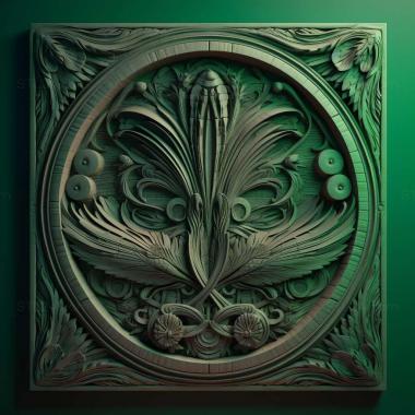 Patterns and decorations stl green 4 3d model